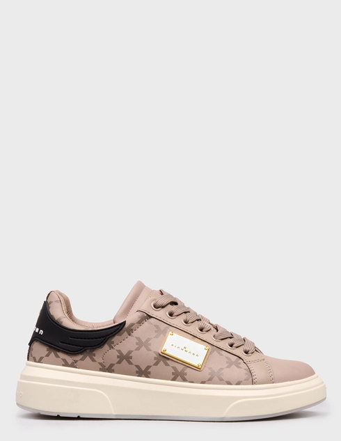 женские бежевые кожаные Кеды John Richmond 32501-logo_beige - фото-5