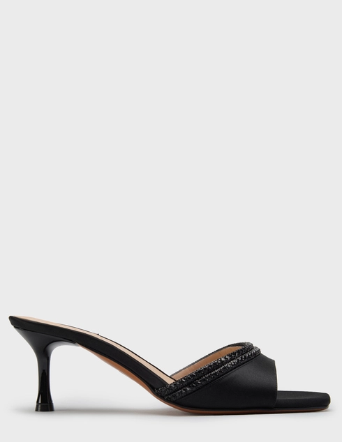 женские черные текстильные Шлепанцы Albano 5624-silk-strass_black - фото-5