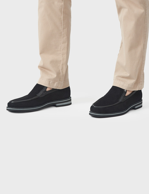 мужские черные замшевые Туфли Giampiero Nicola C38301_black - фото-5