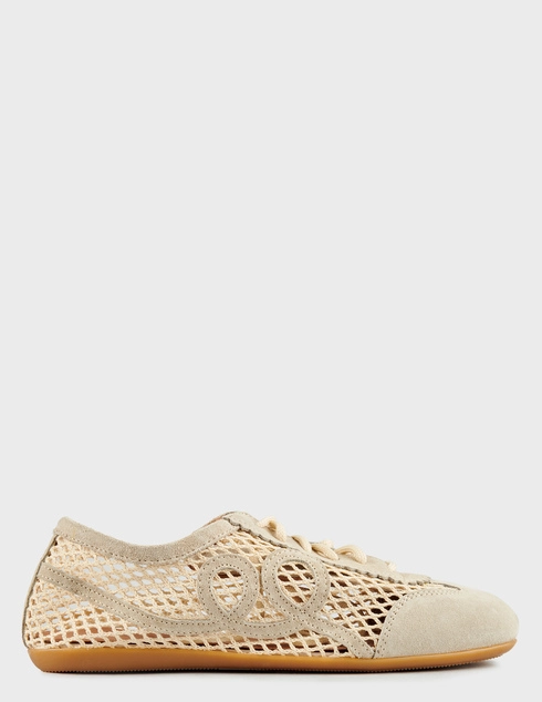 женские бежевые текстильные Кеды L'Estrosa 588_beige - фото-5