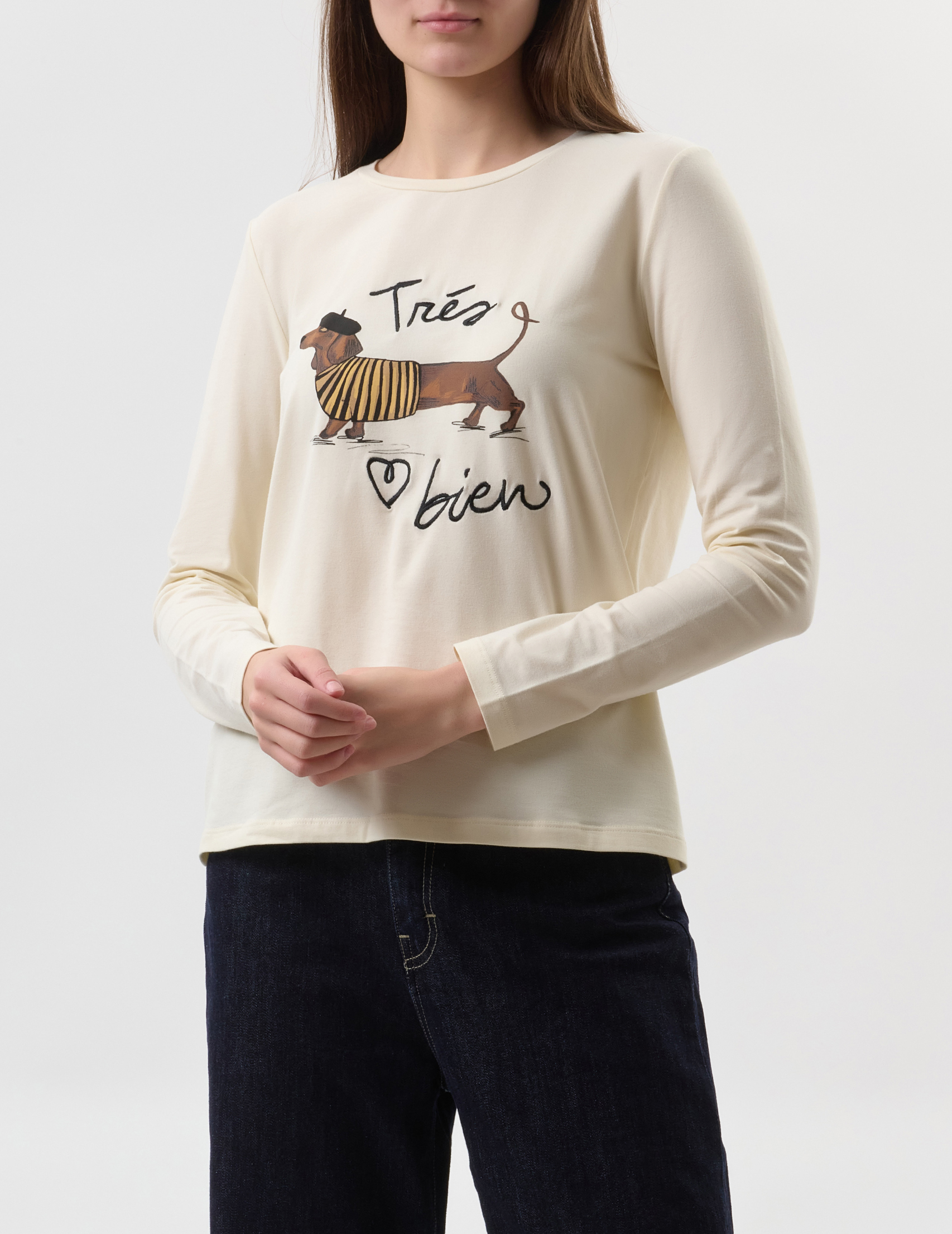 

Лонгслив, Бежевый;молочный