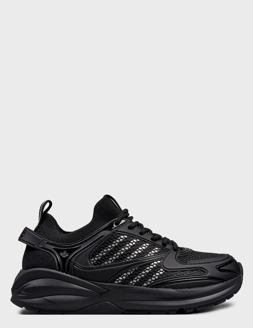 мужские черные текстильные Кроссовки Dsquared2 0332_black - фото-5