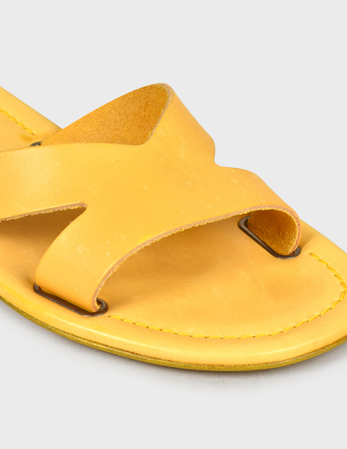 женские желтые кожаные Шлепанцы Kenzo FB52MU021L65-39-yellow - фото-5