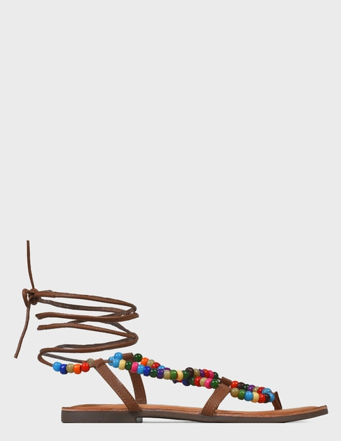 женские коричневые кожаные Сандалии Gioseppo 66032-P-multicolor-brown - фото-5