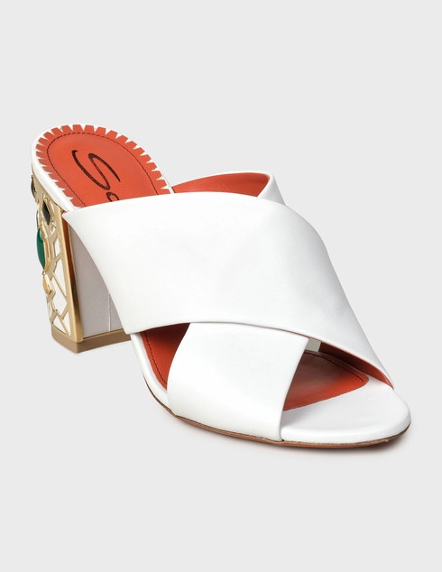 белые Мюли Santoni WHZT57259HPMRSZAI50-white