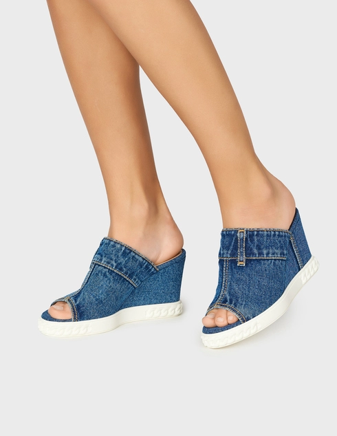 синие Шлепанцы Casadei 638-blue