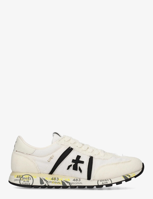 женские бежевые текстильные Кроссовки Premiata LUCYD0.1_18139 - фото-5