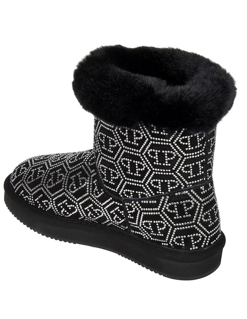 женские черные Угги Philipp Plein 312-black - фото-2