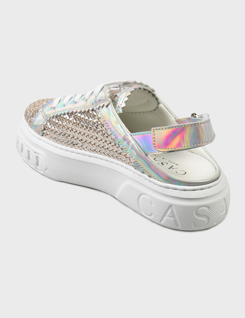 женские серебряные Кеды Casadei 952_silver - фото-2