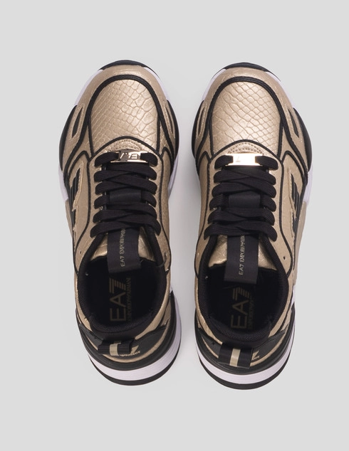 женские золотые Кроссовки Ea7 Emporio Armani MT 30.54.18 - фото-2