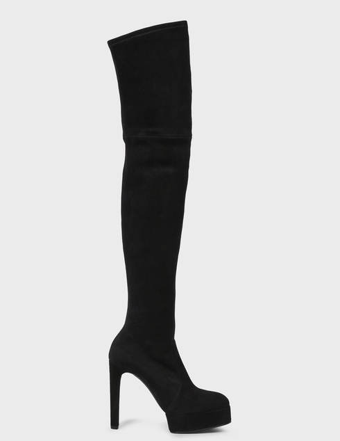 женские черные замшевые Ботфорты Casadei S1T982T1201T00059000-black - фото-5