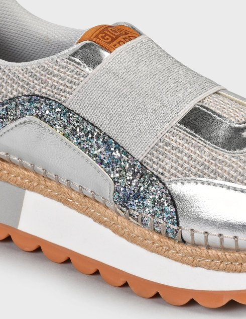 женские серебряные текстильные Кроссовки Gioseppo AGR-43399-grey-silver - фото-5
