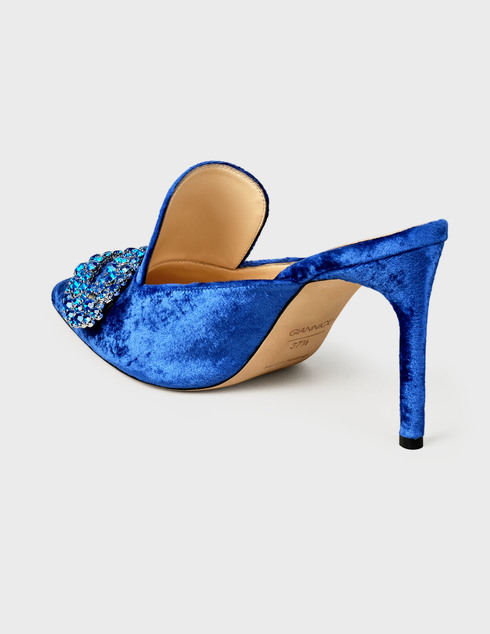 женские синие Мюли Giannico Gian-DAPHNE-PANTONE-BLUE-VELVET-BLUE-BROOCH-blue - фото-2