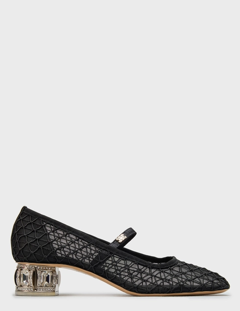 женские черные текстильные Туфли Casadei 204_black - фото-5