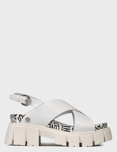 женские белые кожаные Босоножки Love Moschino 16317_white - фото-5