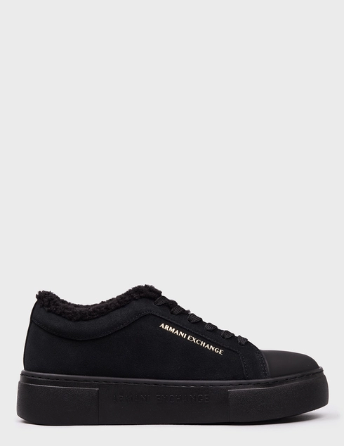 женские черные замшевые Кеды Armani Exchange XW003067-AF27450-UC001_black - фото-5