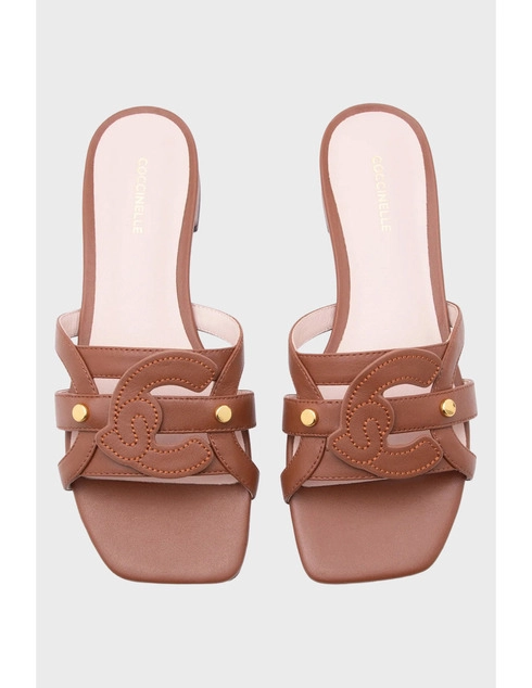 женские коричневые кожаные Шлепанцы Coccinelle COCCINELLE_1644 - фото-5