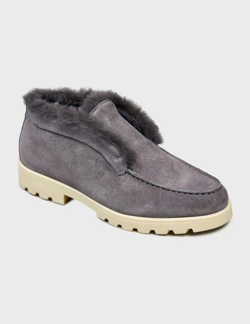 серые Полуботинки Santoni 58457_gray