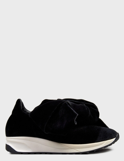 женские черные текстильные Кроссовки Joshua Sanders JS-10390-Black-Velvet-Bow_blaxk - фото-5