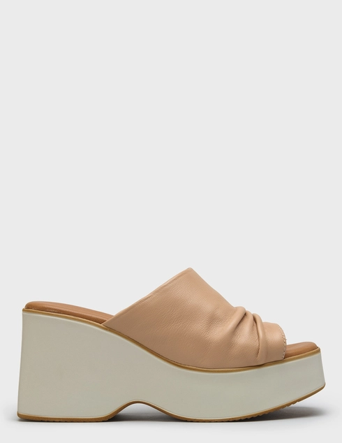женские бежевые кожаные Шлепанцы Nila & Nila 1471_beige - фото-5