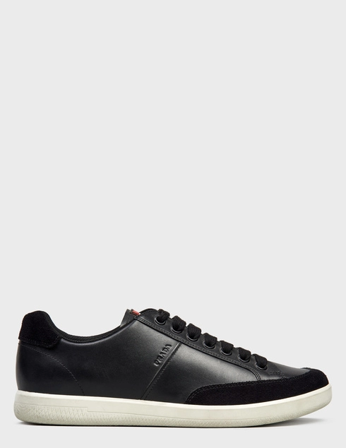 мужские черные кожаные Кеды Prada 4E3027-Nero_black - фото-5