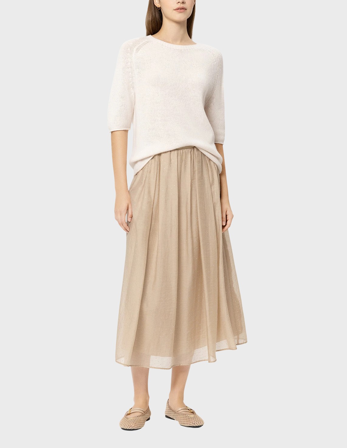 

Джемпер, Бежевый;молочный