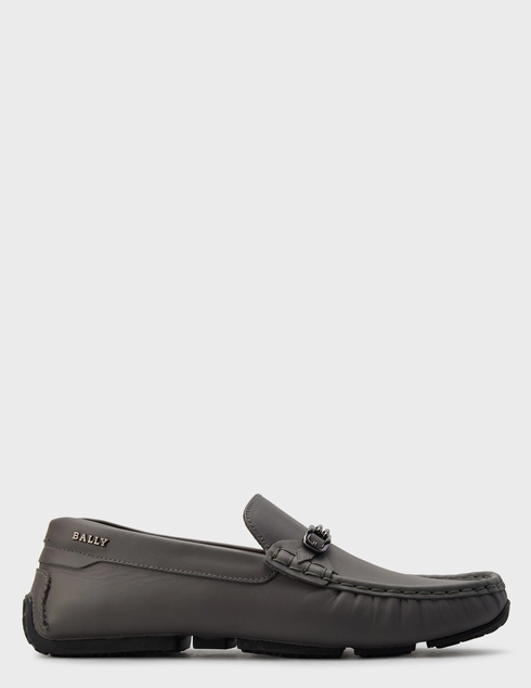 мужские серые кожаные Мокасины Bally PINTER-GRI_gray - фото-5