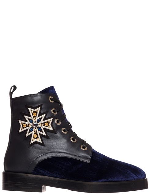 женские синие велюровые Ботинки Eddy Daniele 1845_black - фото-5