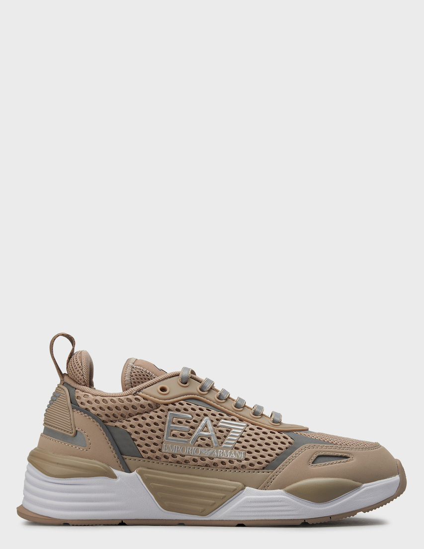 женские бежевые текстильные Кроссовки Ea7 Emporio Armani 159-499_beige - фото-5