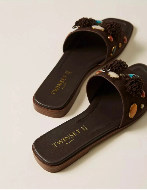 коричневые женские Шлепанцы Twinset 261TGT062-12110 14129 грн