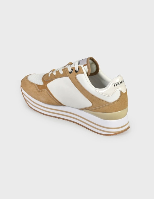 женские бежевые Кроссовки Trussardi 00646-beige - фото-2