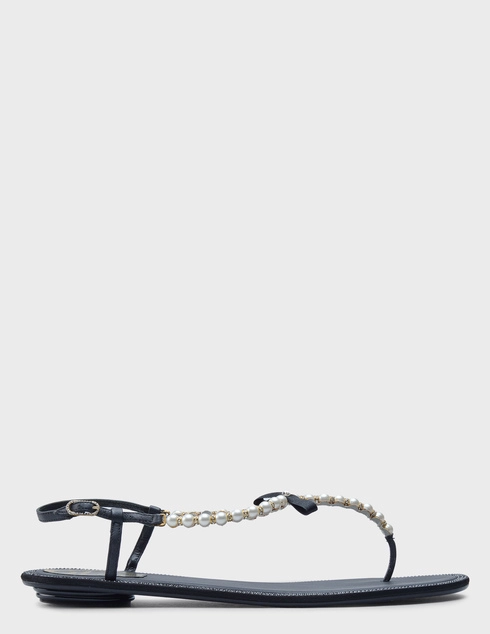 женские черные кожаные Сандалии Rene Caovilla 7598_black - фото-5
