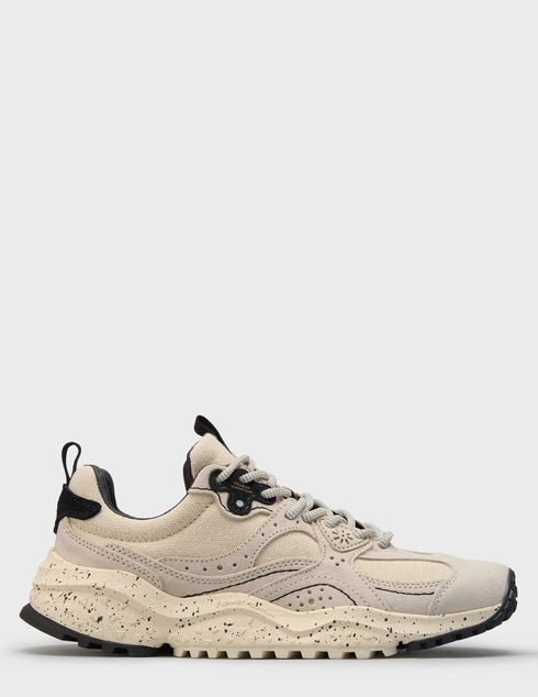 женские бежевые текстильные Кроссовки Flower Mountain 9505-cotton_beige - фото-5