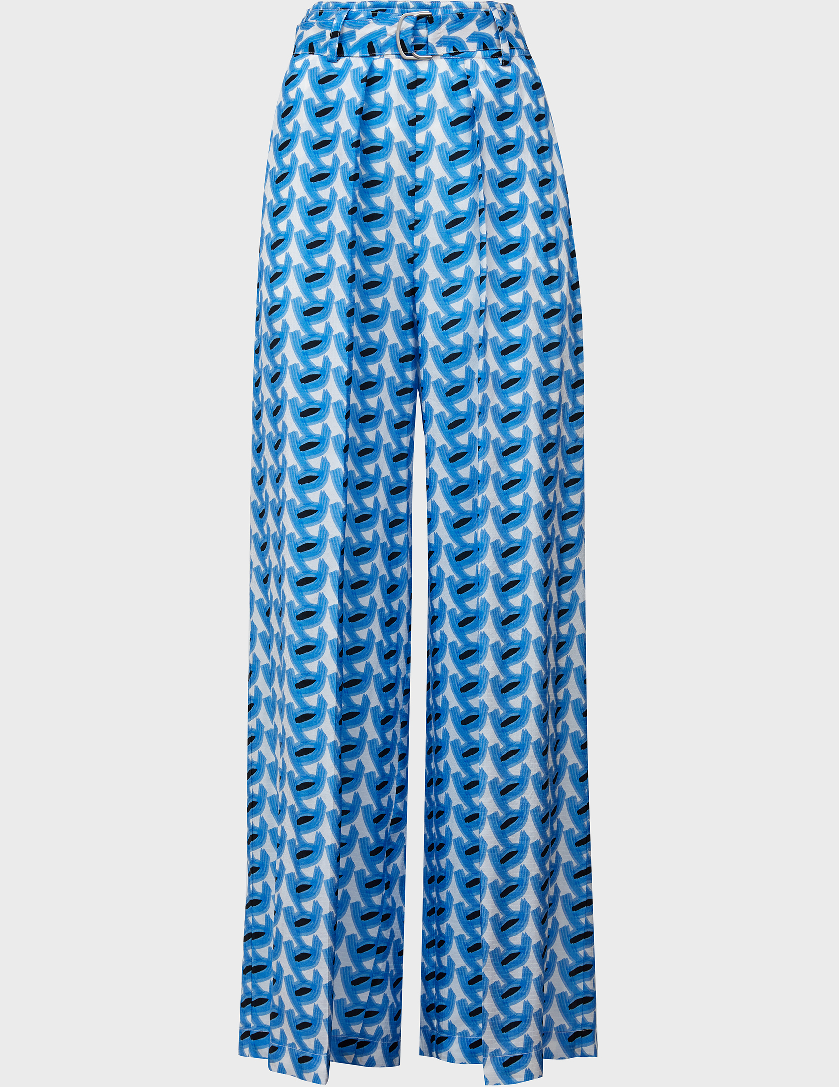 

Брюки, Голубой;принт