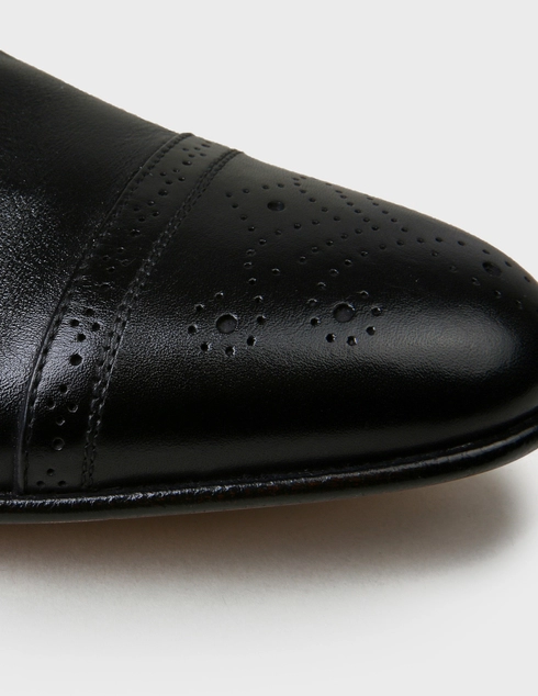 мужские черные кожаные Дерби Santoni 16956-black - фото-5