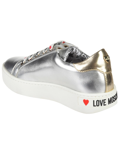 женские серебряные Кеды Love Moschino 15243_silver - фото-2