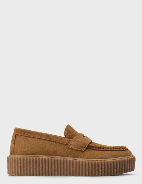 женские коричневые замшевые Лоферы Weekend Max Mara KAPOKLOAFER_brown - фото-5