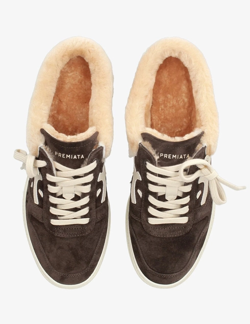 женские коричневые замшевые Кеды Premiata MICOL_7851M - фото-5