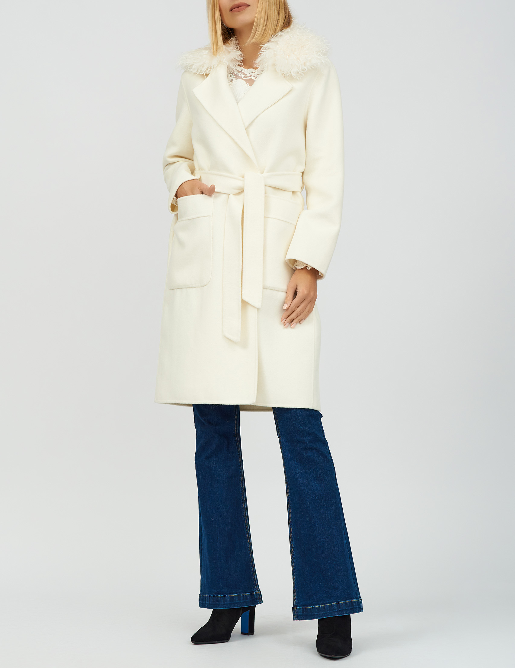 

Пальто, Бежевый;молочный