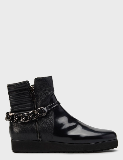 женские черные кожаные Ботинки Pas De Rouge M640_black - фото-5