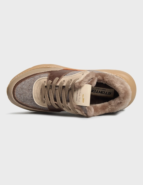 коричневые женские Кроссовки Stokton 45D-wool-brown 19854 грн