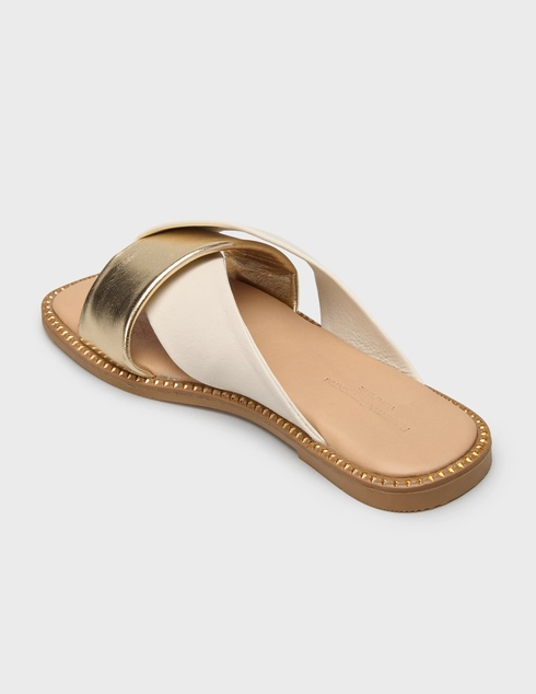 женские белые Шлепанцы Roberto Serpentini ML001-K-panna-gold_milk - фото-2