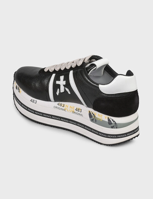 женские черные Кроссовки Premiata 4842-black - фото-2