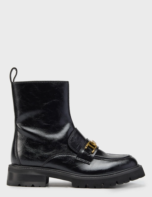 женские черные кожаные Ботинки Twinset 252TGT082-00006_black - фото-5