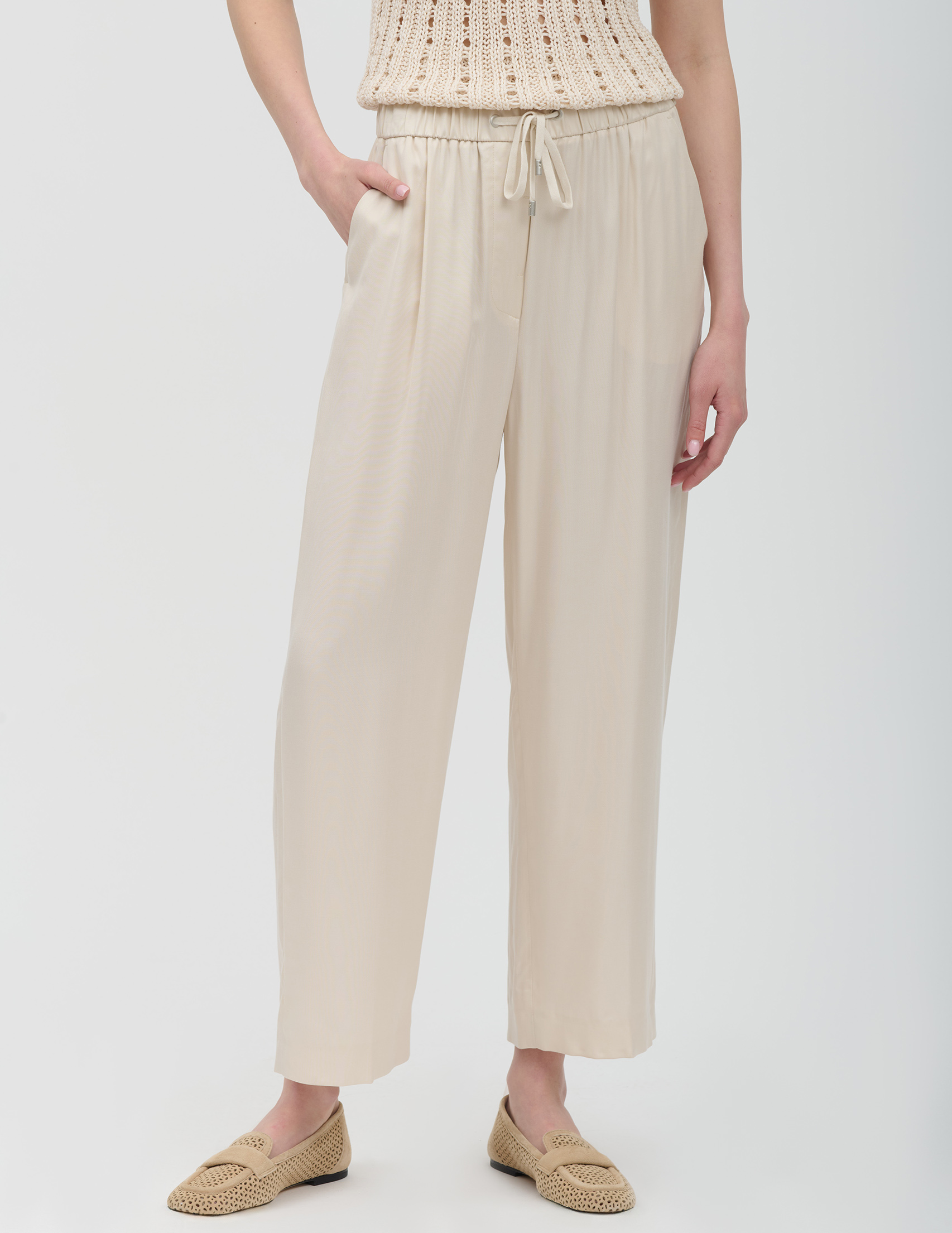 

Брюки, Бежевый;молочный