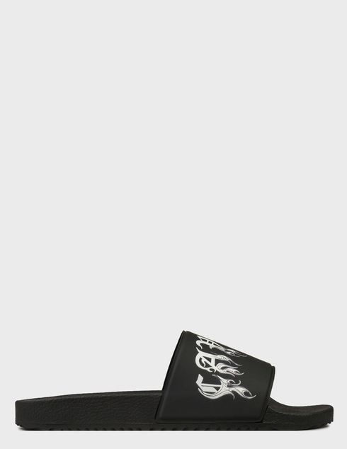 мужские черные резиновые Шлепанцы Roberto Cavalli 18771_black - фото-5