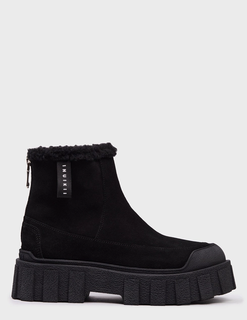 женские черные замшевые Ботинки Inuikii CORTINA-WOOL-Black - фото-5