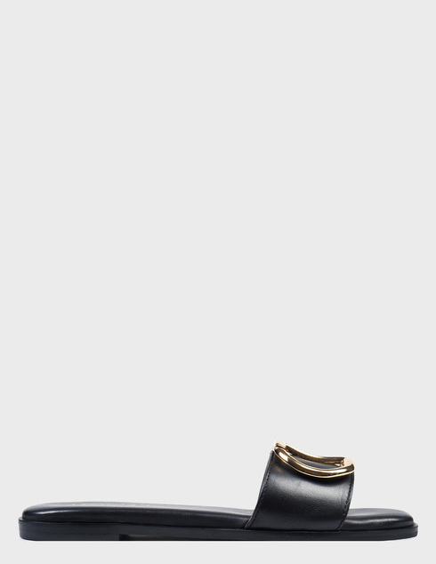 женские черные кожаные Шлепанцы Twinset AGR-231TCP128-00006 - фото-5
