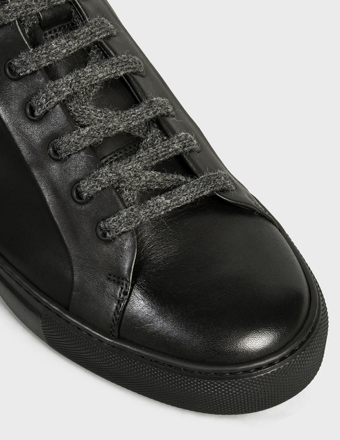 мужские черные кожаные Кеды Fratelli Rossetti S46515-58801-black - фото-5