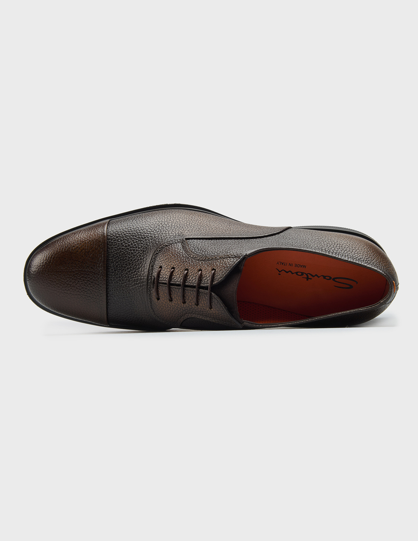 коричневые мужские Оксфорды Santoni 18957_brown 32352 грн